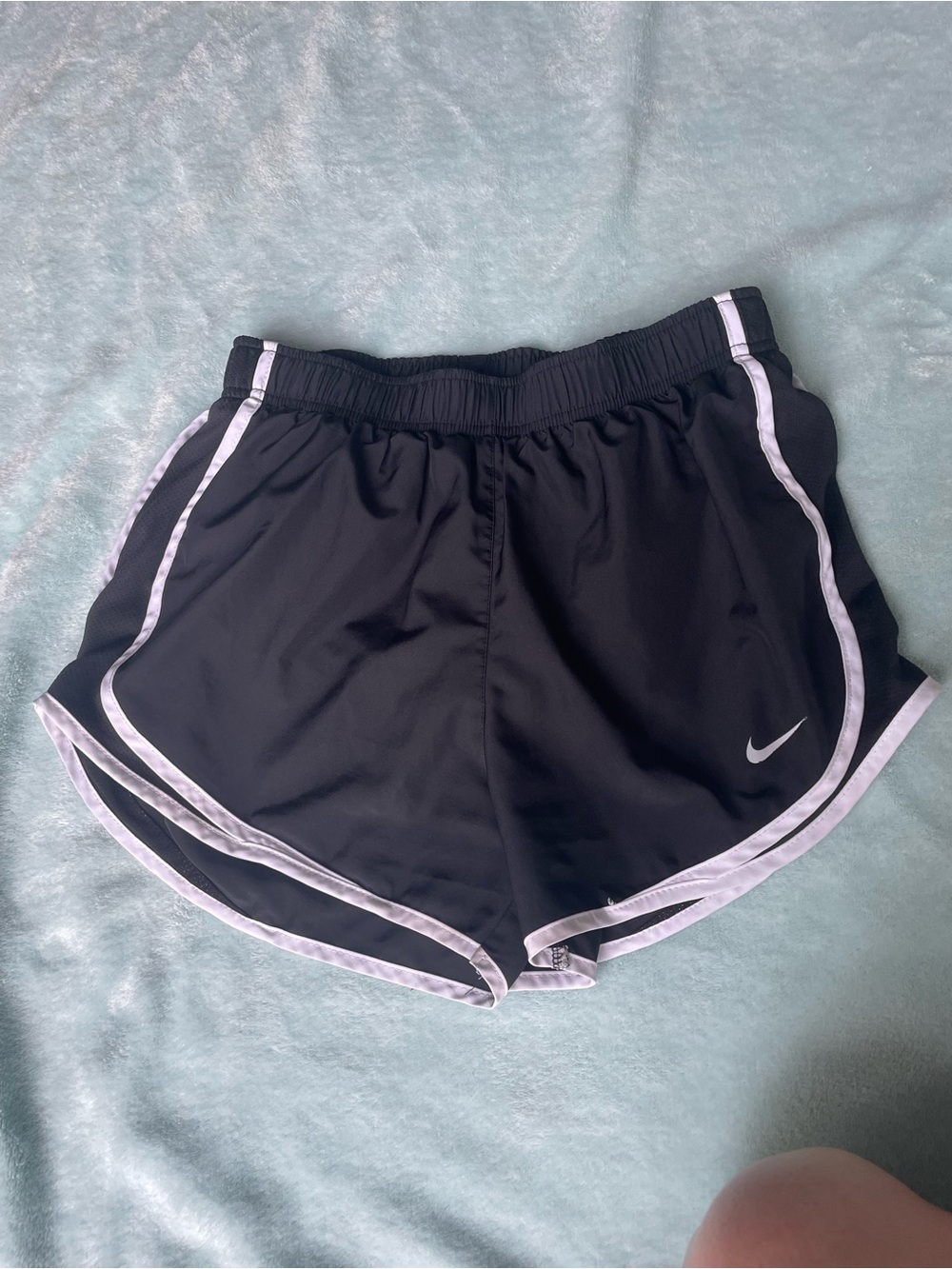 Nike Women’s Black Athletic Shorts with White Trim size S